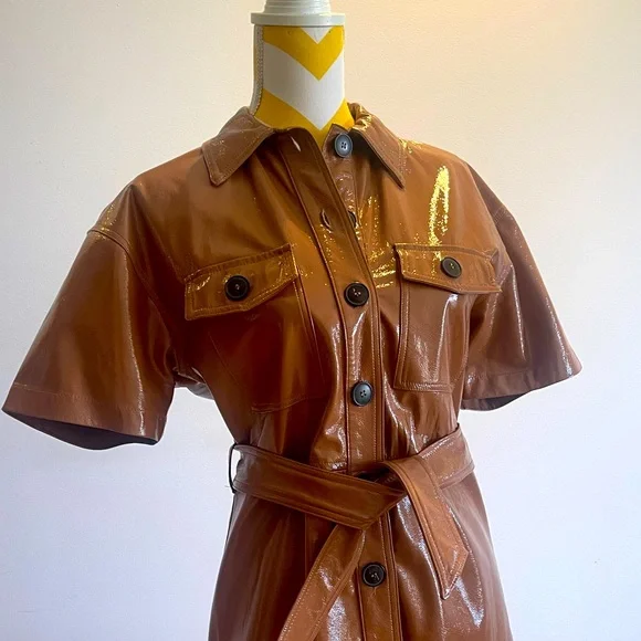 Bershka Paten Leather Dress